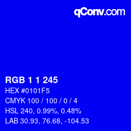 Color code: RGB 1 1 245 | qconv.com