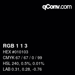 Color code: RGB 1 1 3 | qconv.com