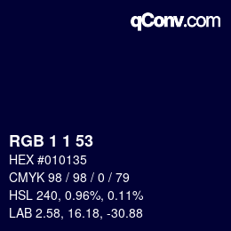 Color code: RGB 1 1 53 | qconv.com