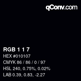 Farbcode: RGB 1 1 7 | qconv.com