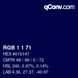 Color code: RGB 1 1 71 | qconv.com