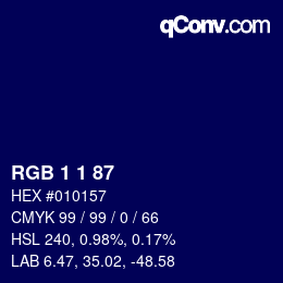 Color code: RGB 1 1 87 | qconv.com