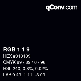 Farbcode: RGB 1 1 9 | qconv.com