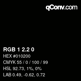 カラーコード: RGB 1 2.2 0 | qconv.com