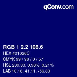 カラーコード: RGB 1 2.2 108.6 | qconv.com