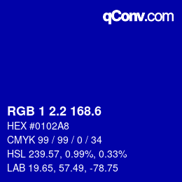 カラーコード: RGB 1 2.2 168.6 | qconv.com