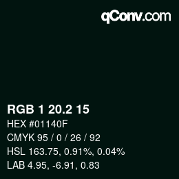 カラーコード: RGB 1 20.2 15 | qconv.com