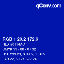 カラーコード: RGB 1 20.2 172.6 | qconv.com