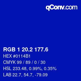 カラーコード: RGB 1 20.2 177.6 | qconv.com