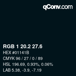 カラーコード: RGB 1 20.2 27.6 | qconv.com