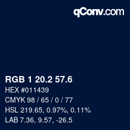 カラーコード: RGB 1 20.2 57.6 | qconv.com