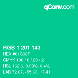 Color code: RGB 1 201 143 | qconv.com