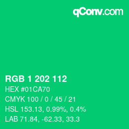 Color code: RGB 1 202 112 | qconv.com
