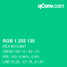 Color code: RGB 1 202 135 | qconv.com