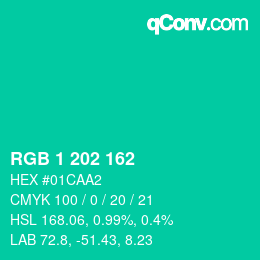 Farbcode: RGB 1 202 162 | qconv.com