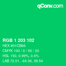 Color code: RGB 1 203 102 | qconv.com