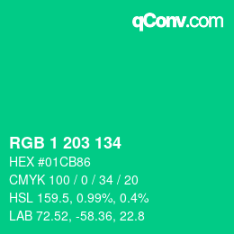 Color code: RGB 1 203 134 | qconv.com