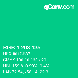 Color code: RGB 1 203 135 | qconv.com