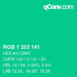 Color code: RGB 1 203 141 | qconv.com