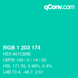 Color code: RGB 1 203 174 | qconv.com