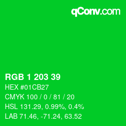 Color code: RGB 1 203 39 | qconv.com