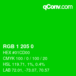 Color code: RGB 1 205 0 | qconv.com