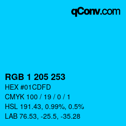 Color code: RGB 1 205 253 | qconv.com