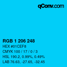 Color code: RGB 1 206 248 | qconv.com