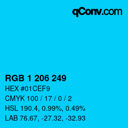 Color code: RGB 1 206 249 | qconv.com