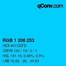 Color code: RGB 1 206 253 | qconv.com