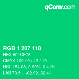 Color code: RGB 1 207 118 | qconv.com