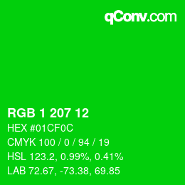 Color code: RGB 1 207 12 | qconv.com
