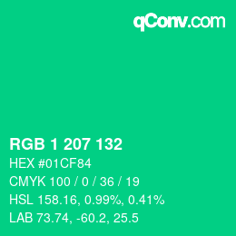 カラーコード: RGB 1 207 132 | qconv.com