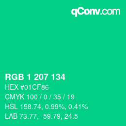 Color code: RGB 1 207 134 | qconv.com