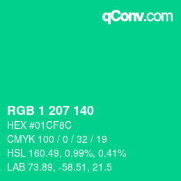 Color code: RGB 1 207 140 | qconv.com