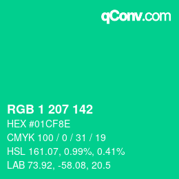 Color code: RGB 1 207 142 | qconv.com