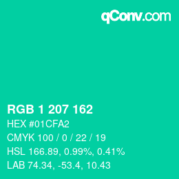 Farbcode: RGB 1 207 162 | qconv.com