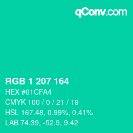 Color code: RGB 1 207 164 | qconv.com