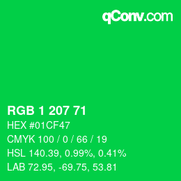 Color code: RGB 1 207 71 | qconv.com