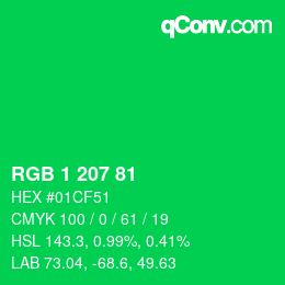 Color code: RGB 1 207 81 | qconv.com