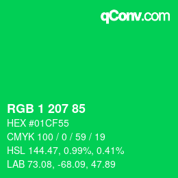 Color code: RGB 1 207 85 | qconv.com