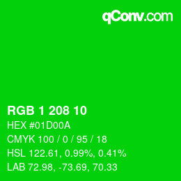 Color code: RGB 1 208 10 | qconv.com