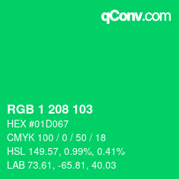 Código de color: RGB 1 208 103 | qconv.com