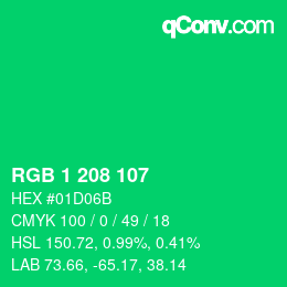 Color code: RGB 1 208 107 | qconv.com