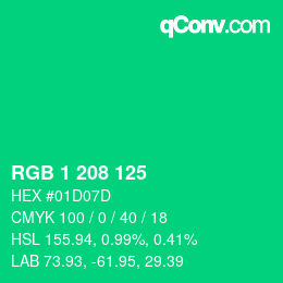 Color code: RGB 1 208 125 | qconv.com