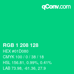 Color code: RGB 1 208 128 | qconv.com