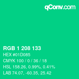 Color code: RGB 1 208 133 | qconv.com