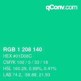 Color code: RGB 1 208 140 | qconv.com