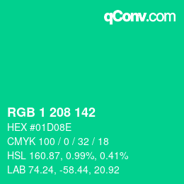 Color code: RGB 1 208 142 | qconv.com