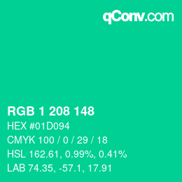 Color code: RGB 1 208 148 | qconv.com